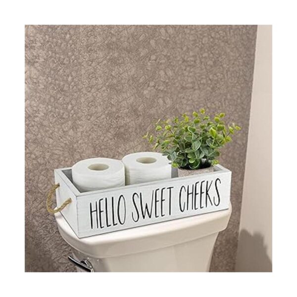 Caja de decoración de baño de 2 lados divertido soporte