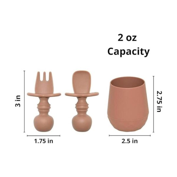 Tooshka Utensilios de silicona para bebés y taza pequeña