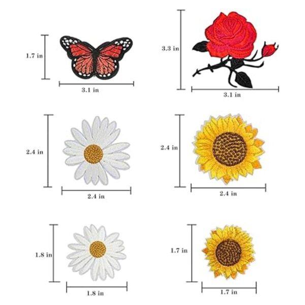 16 parches de hierro y mariposa de margaritas para coser