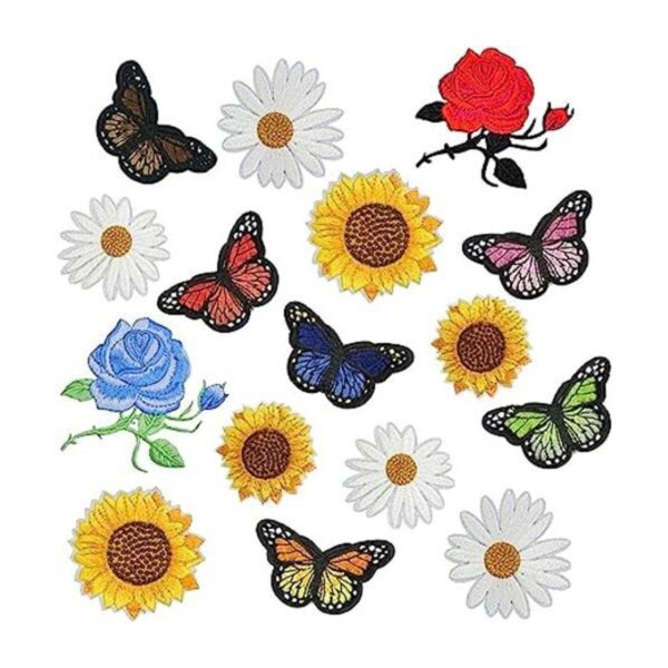 16 parches de hierro y mariposa de margaritas para coser
