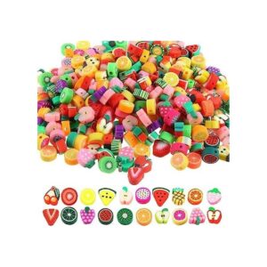 200 cuentas espaciadoras de arcilla polimérica de frutas_1