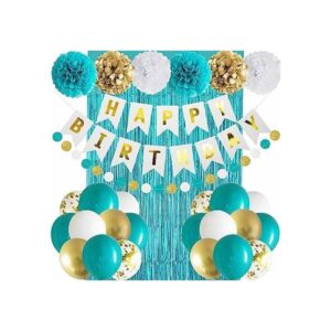 ANSOMO Decoración de fiesta de feliz cumpleaños azul