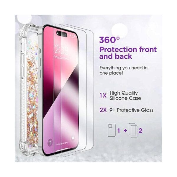 ANSHOW Funda para iPhone 14 Pro Max con purpurina líquida_3