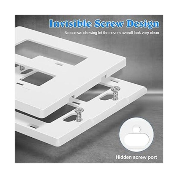 Placa de pared sin tornillos de 2 bandas para enchufes