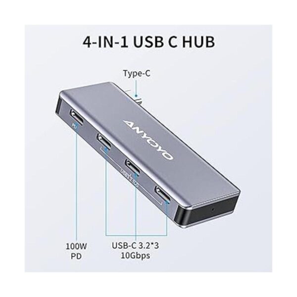 ANYOYO USB C HUB4 Port USBC to USBC Hub with 3 USB 3.2_2