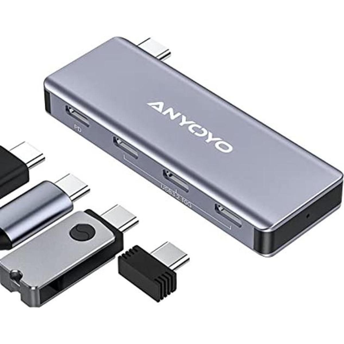 ANYOYO USB C HUB4 Port USBC to USBC Hub with 3 USB 3.2