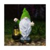 Estatuas de gnomo flocadas para jardín al aire libre con