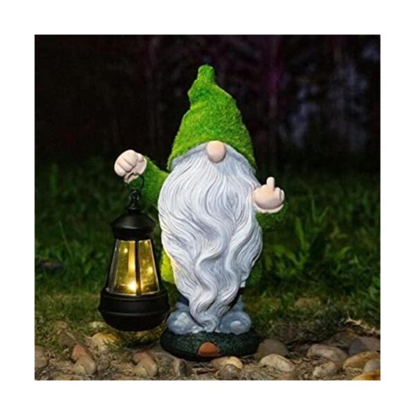 Estatuas de gnomo flocadas para jardín al aire libre con