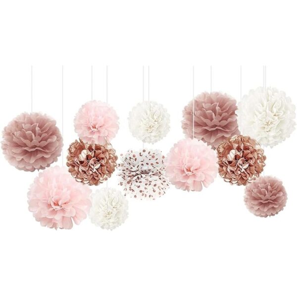 AOBKIAT Juego de pompones de papel de seda 12 piezas de_1