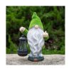 Estatuas de gnomo flocadas para jardín al aire libre con
