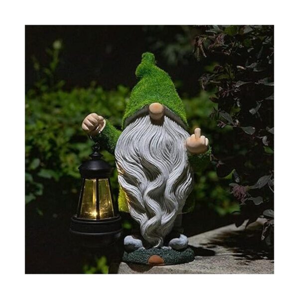Estatuas de gnomo flocadas para jardín al aire libre con