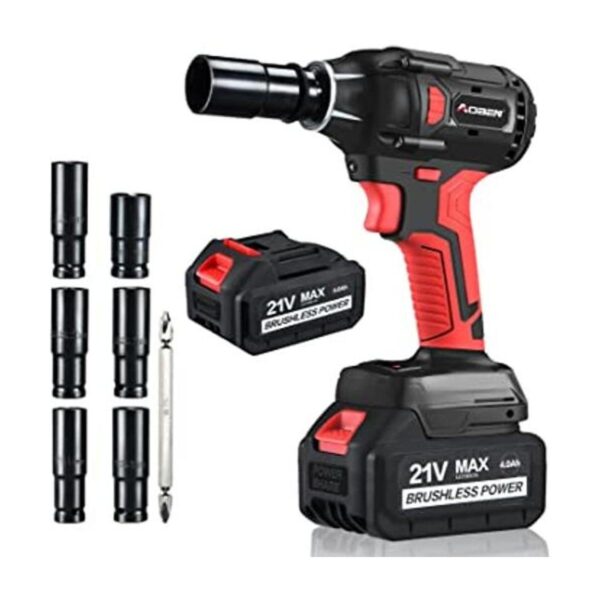 AOBEN Llave de impacto inalámbrica de 21 V potente motor