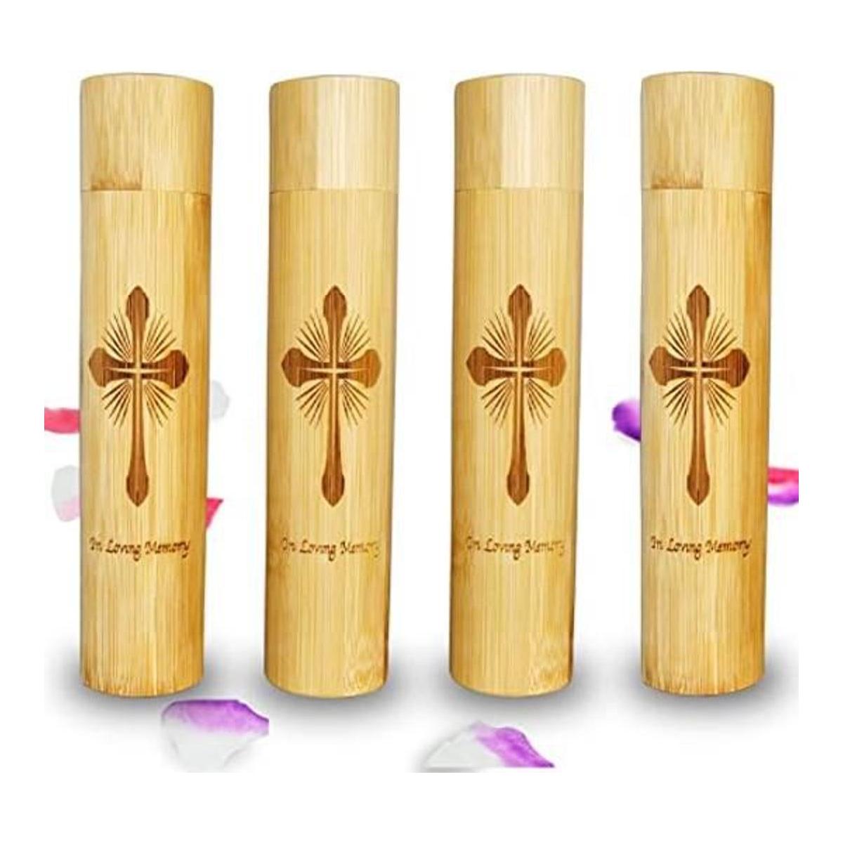 Juego de 4 tubos pequeños de urnas de dispersión de bambú