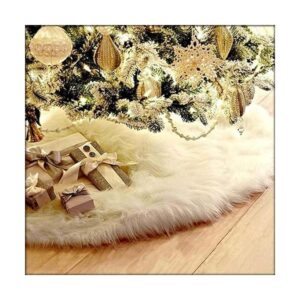 AOGU Falda para árbol de Navidad de piel sintética de_1