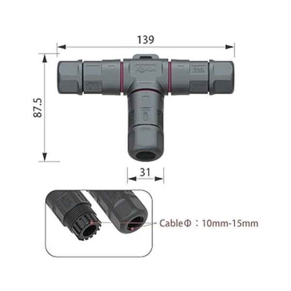 AOHUA IP67 Conector de caja de conexiones de 3 vías_2