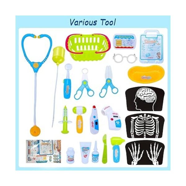 Kit de carrito médico para niños con estetoscopio capa de_4