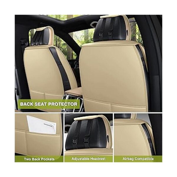 AOOG Fundas de cuero para asiento de automóvil fundas de_3