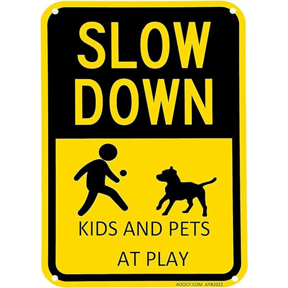 Letrero para niños y mascotas en juego cartel para césped
