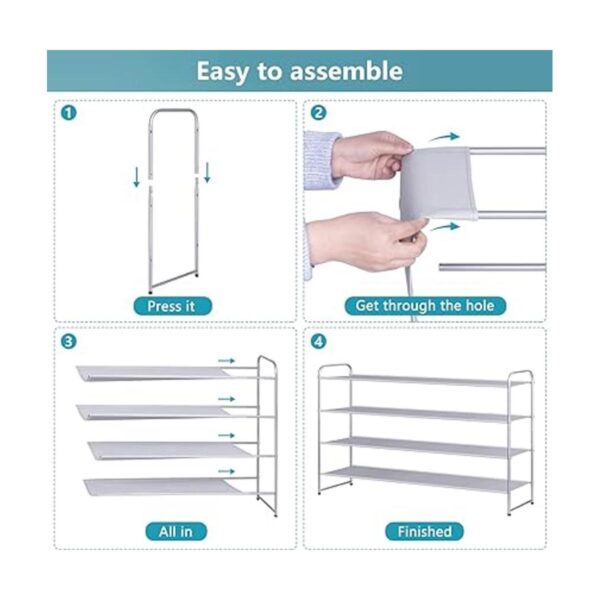 AOODA Zapatero largo de 4 niveles para dormitorio
