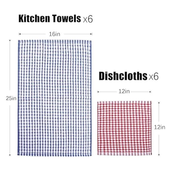 AOTBAT Juego de 12 toallas de cocina y paños de cocina 16_2