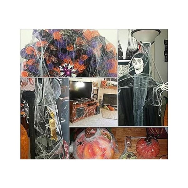 AOSTAR Telarañas elásticas de Halloween para interiores y_3