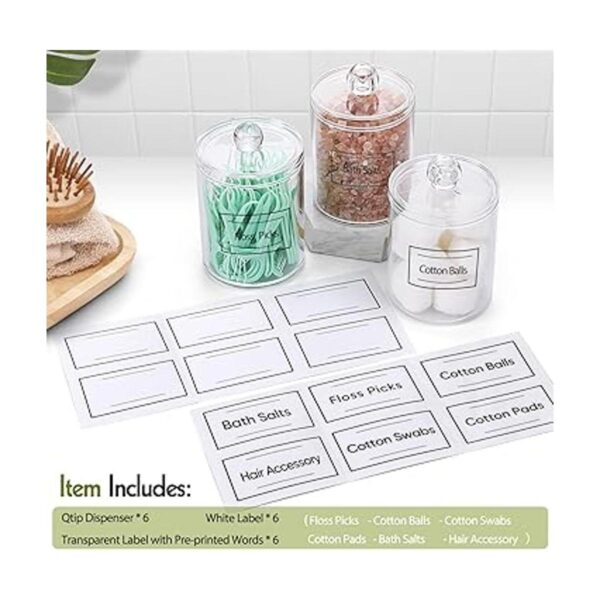 Paquete de 6 dispensadores Qtip para bolas de algodón
