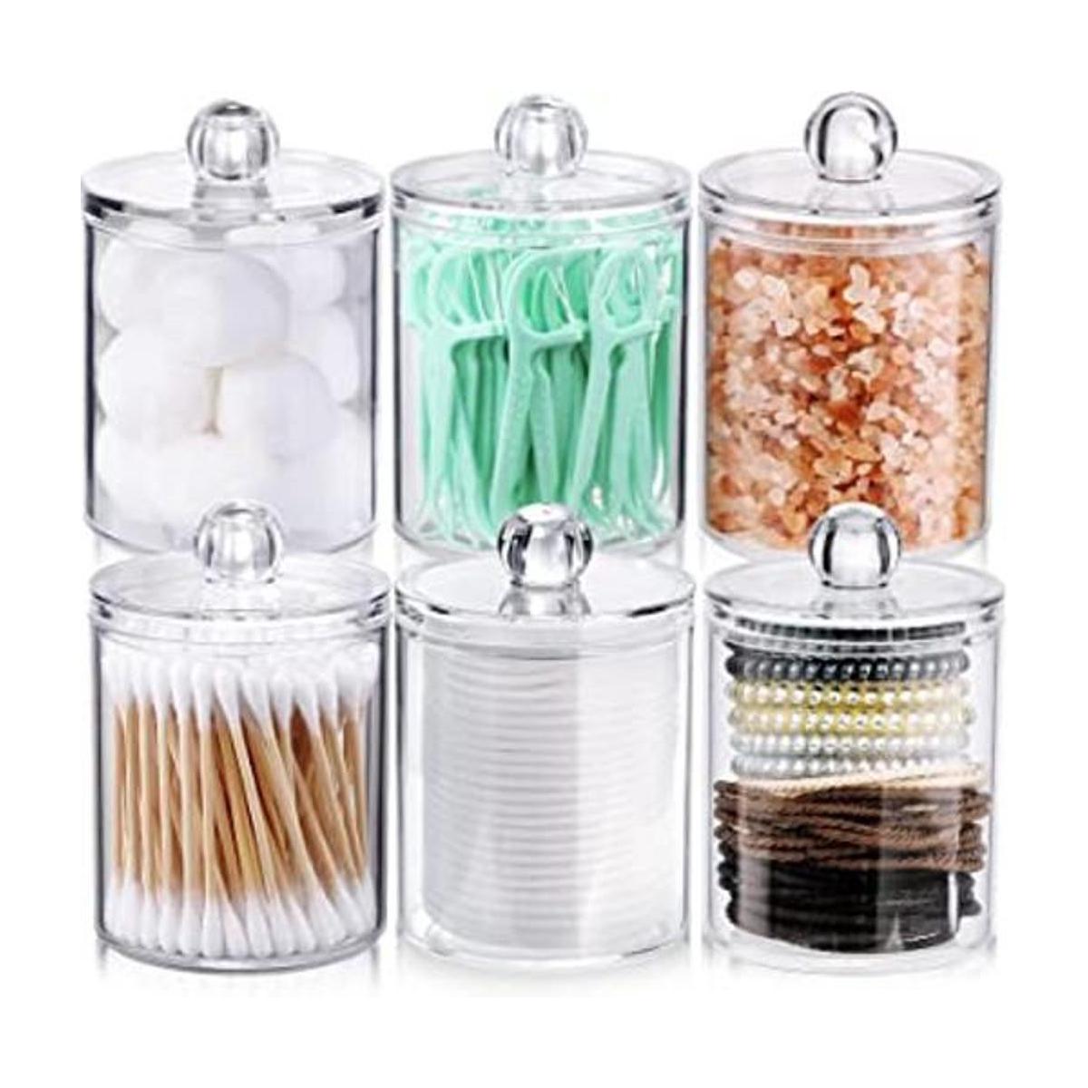 Paquete de 6 dispensadores Qtip para bolas de algodón