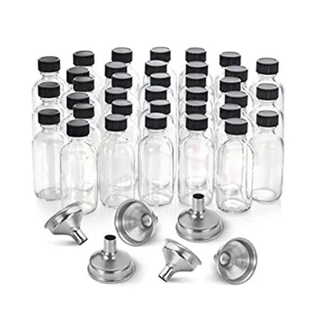 Botellas pequeñas de vidrio transparente de 2 oz 2.0 fl