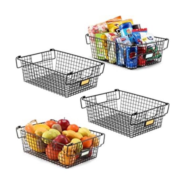 Paquete de 4 cestas de alambre apilables para organizar