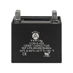 Appli Parts Condensador de ventilador de 8 mfd
