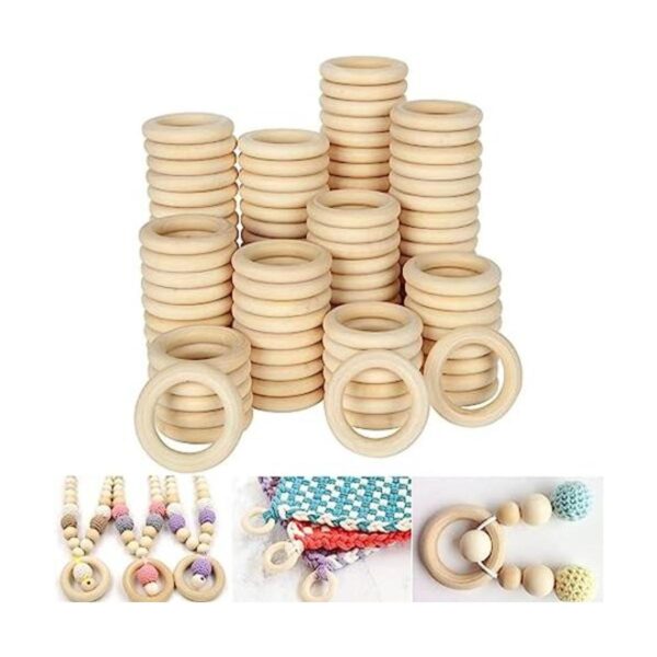 300 anillos de madera natural sin terminar para
