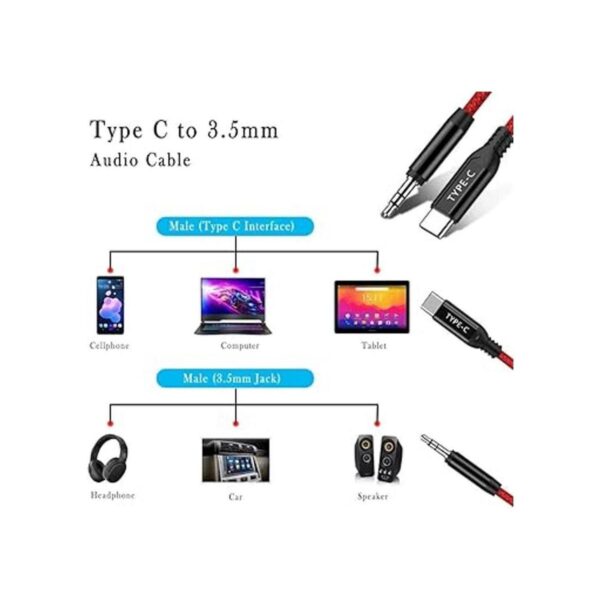 APETOO Adaptador de conector auxiliar de audio USB C a_4