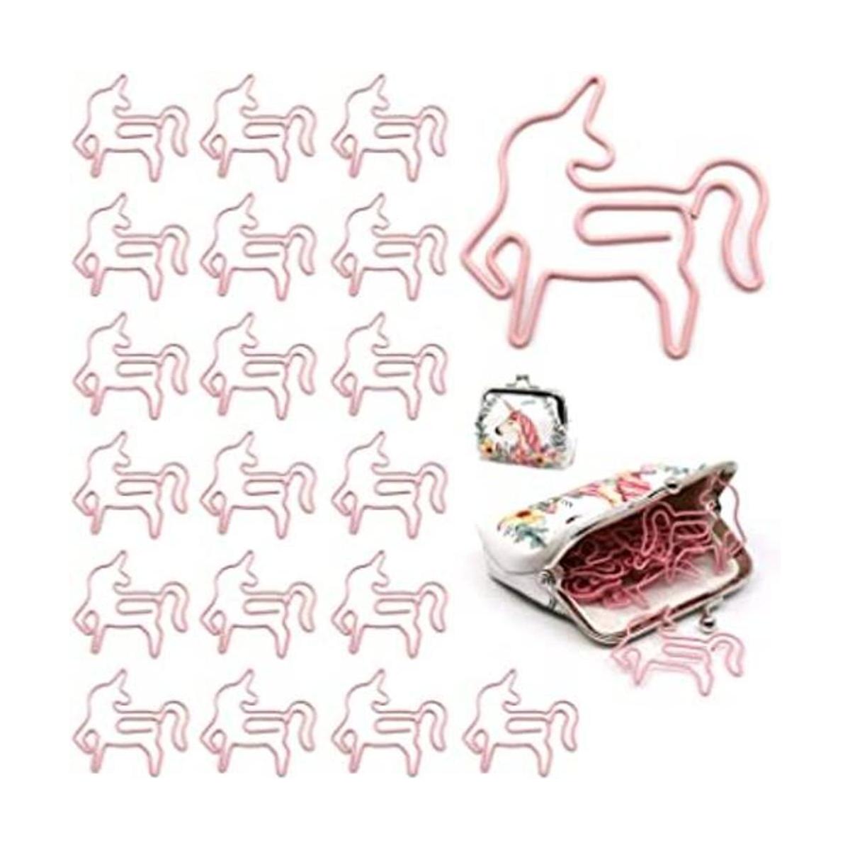 Clips de papel con forma de unicornio pequeños