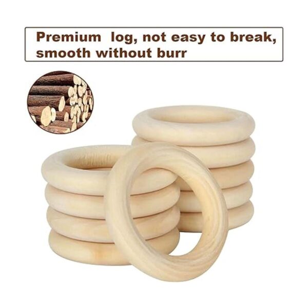 300 anillos de madera natural sin terminar para