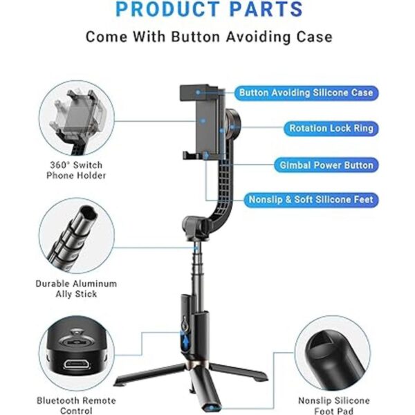 APEXEL Estabilizador de cardán para smartphone rotación_6
