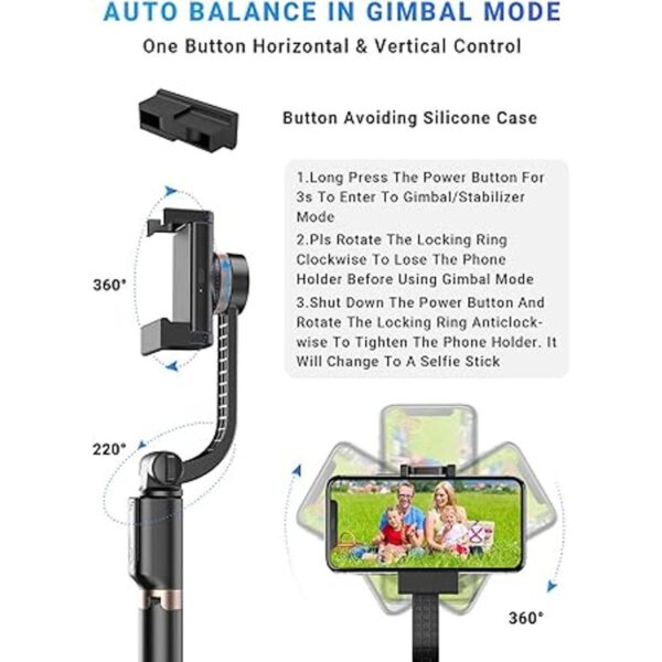 APEXEL Estabilizador de cardán para smartphone rotación_4