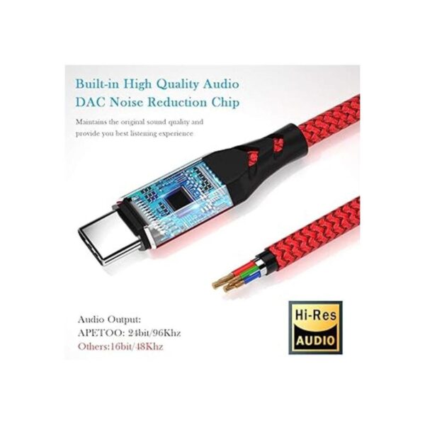 APETOO Adaptador USB C a conector de auriculares de 0.138_2