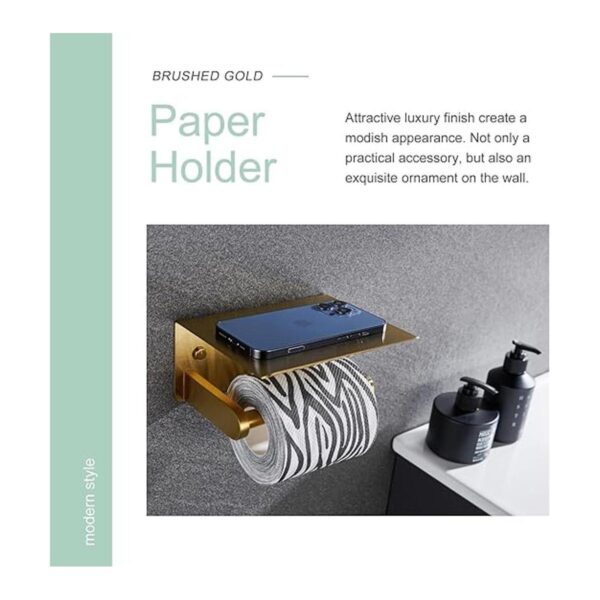 APLusee SUS 304 Soporte de papel higiénico con estante de