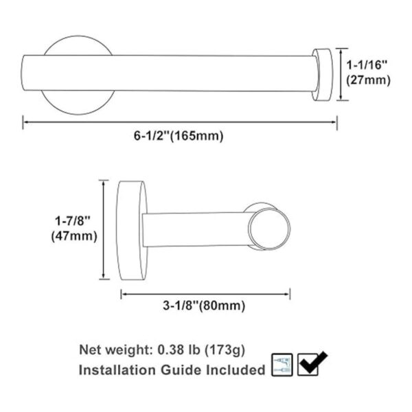 APLusee Soporte de papel higiénico negro mate moderno