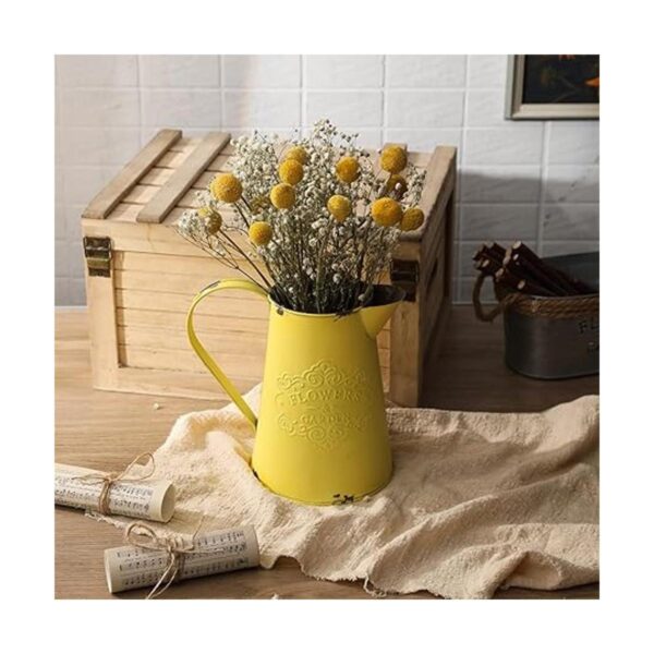 APSOONSELL Jarrón de flores de metal amarillo jarra_5