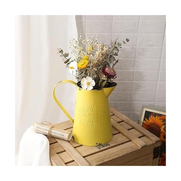 APSOONSELL Jarrón de flores de metal amarillo jarra_4