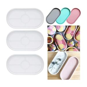 Paquete de 3 moldes para cenicero molde ovalado de resina