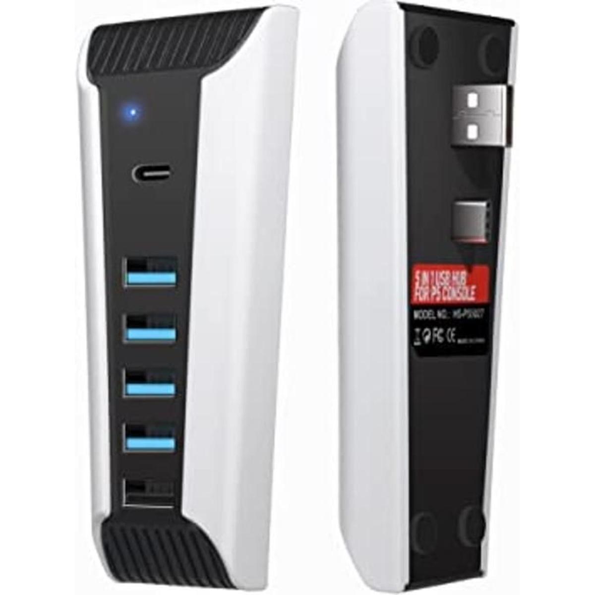 AQIDAP Concentrador USB de 5 puertos para PS5 cargador