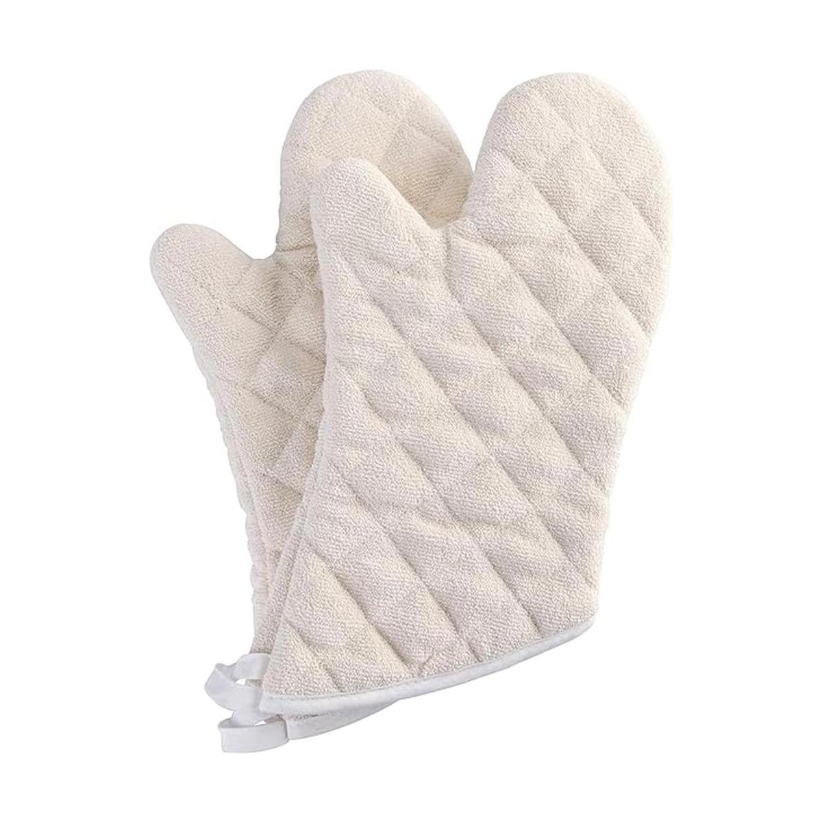 Juego de 2 guantes de horno de tela de rizo resistentes