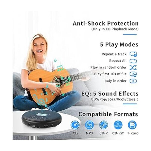 ARAFUNA Reproductor de CD portátil con altavoces estéreo_4