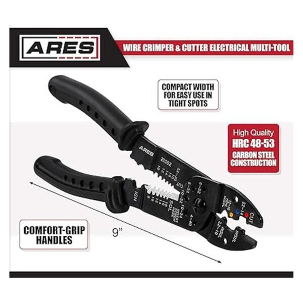 ARES 21002 Pelacables de 9 pulgadas crimpadora y