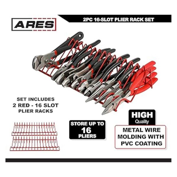 ARES 62005 Juego de 2 piezas de alicates rojos de 16