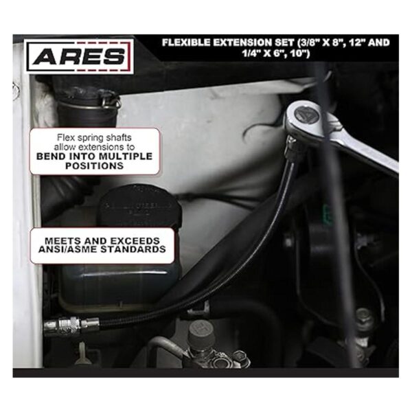 ARES 42073 Juego de extensiones de enchufe flexible de 4_4