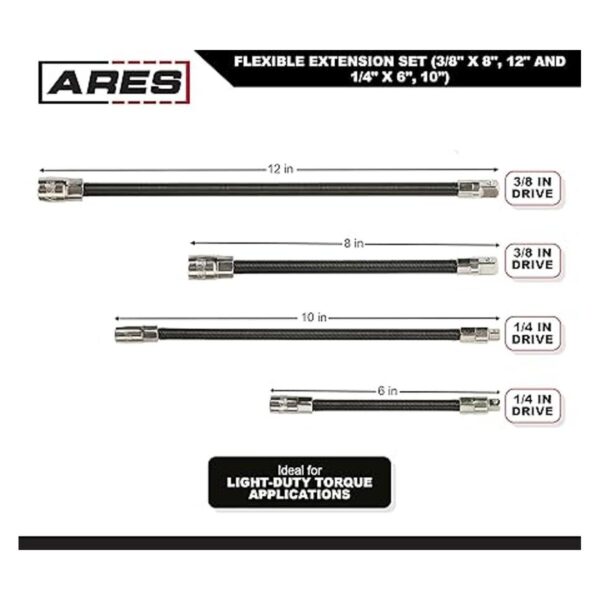 ARES 42073 Juego de extensiones de enchufe flexible de 4_2