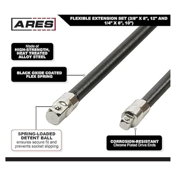 ARES 42073 Juego de extensiones de enchufe flexible de 4_3
